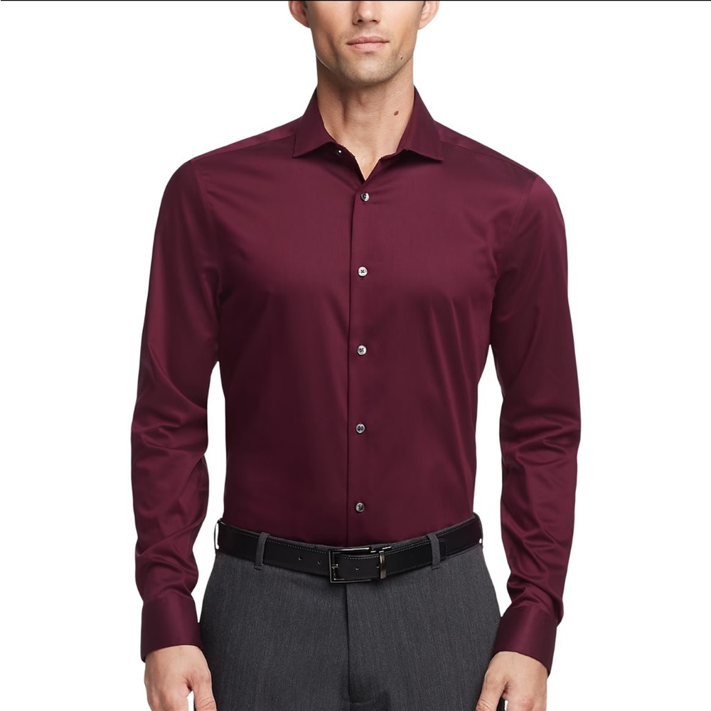 NWT - Maroon Calvin Klein infinite non-iron shirt